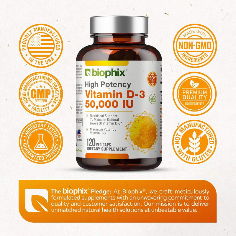 biophix Vitamin D-3 10000 IU High-Potency 120 Softgels - High-Potency Non-GMO Soy-Free Supports Strong Bones Immune Health