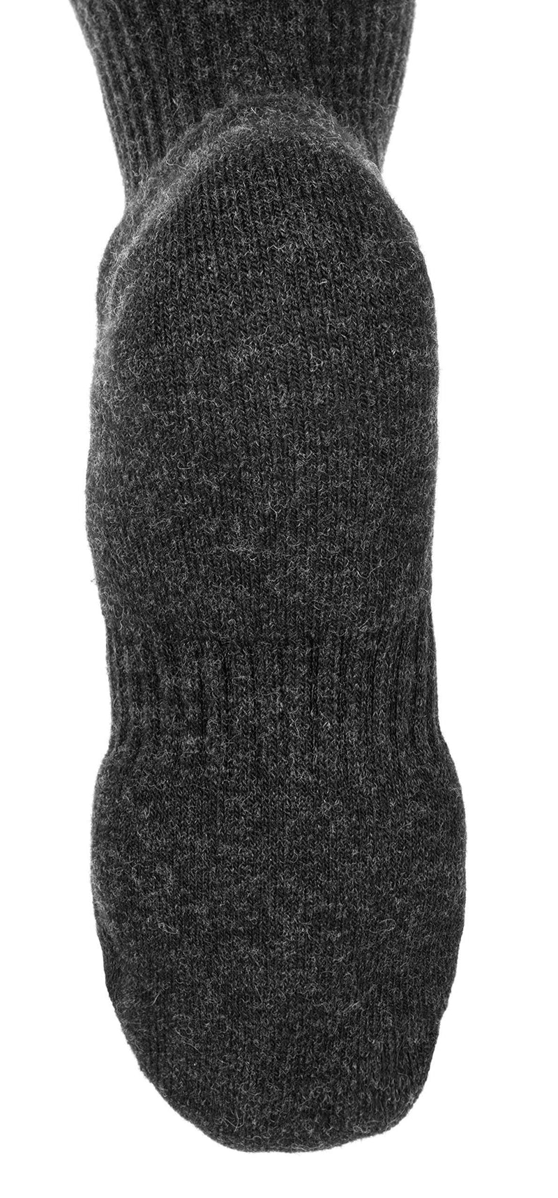 Wanderlust Knee-High Merino Wool Compression Socks For Men and Women Charcoal Large