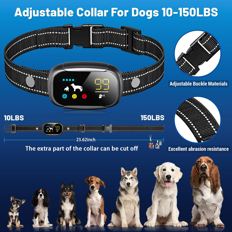 Dog Bark Collar, Dog Shock Collar for Large Medium Small Dogs 10-150lbs, Rechargeable Anti Barking Training Collar with 5 Adjustable Sensitivity, IP67 Waterproof Dog bark Deterrent Devices (Black) Black - BeesActive Australia