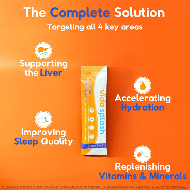 After-Alcohol Recovery Drink Mix, Tropical Punch, 12 Sticks | Hydration, Liver Support, Sleep Support, Vitamins & Minerals