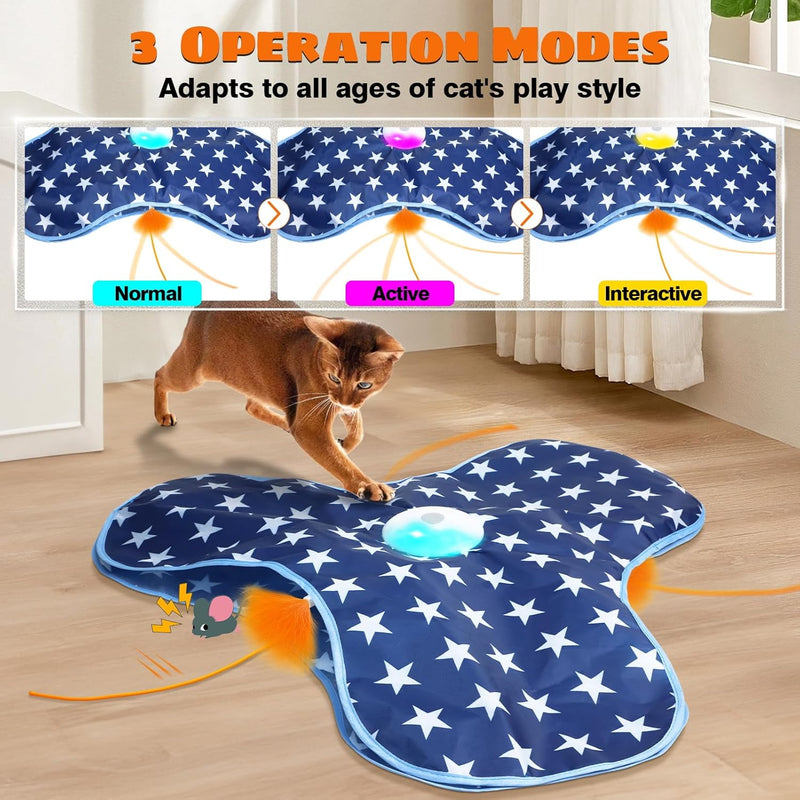 Interactive Motion-Activated Cat Toys Chirping and Moving Feather Wand - Keep Your Feline Friend Entertained and Enriched - BeesActive Australia