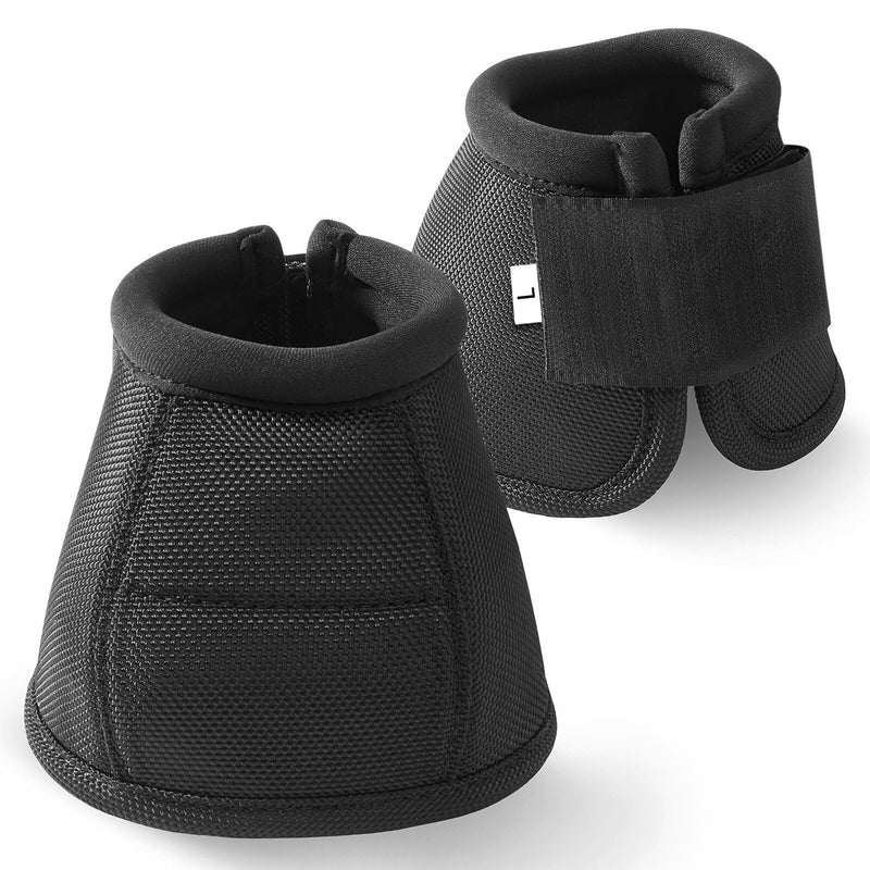 2 Pcs Horse Boots and Horse Leg Protectors, Horse Protection Training Equipment Packages and Accessories Black black - L