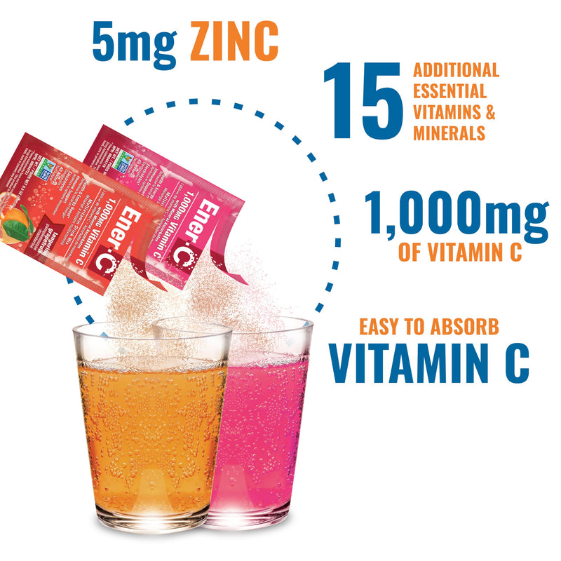 Ener-C Multivitamin Drink Mix, Healthy Energy - Variety Pack, 60 Count | Vitamin Packets for Water, Electrolytes Powder Packets, Vitamin Drink Mix, Hydration Liquid Mix, Immune Booster for Adults