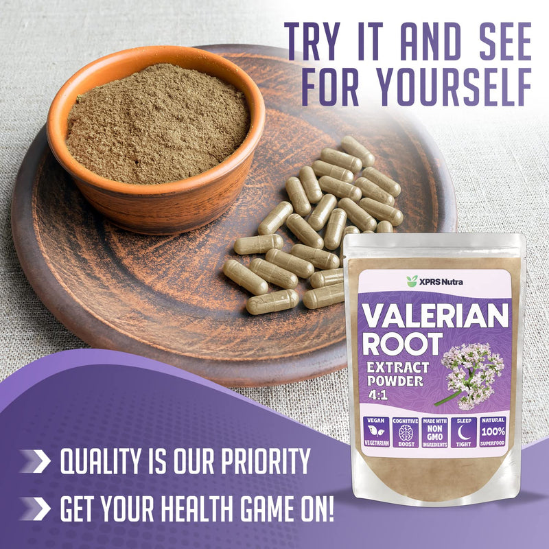 XPRS Nutra Valerian Root Extract Powder 4:1 - Premium Valerian Root Powder for Cognition - Vegan Friendly Herbal Sleep Assist (4 Ounce) 4 Ounce (Pack of 1) - BeesActive Australia