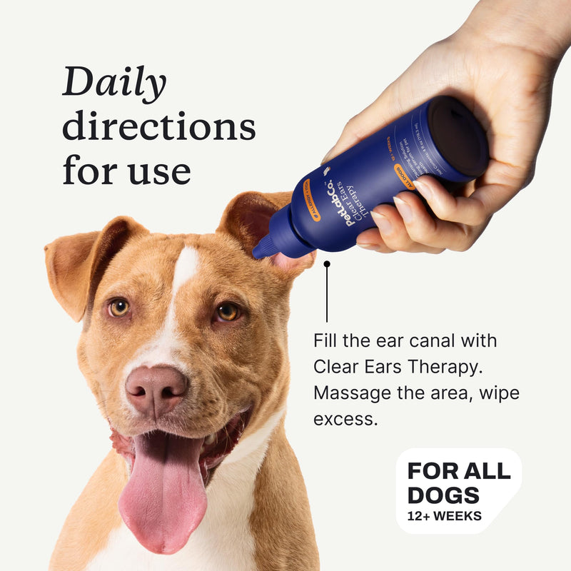 PetLab Co. Clear Ears Therapy Ear Cleaner for Dogs - Supporting Yeast, Itchy Ears & Healthy Ear Canals - Alcohol-Free Dog Ear Wash - Optimized Dog Ear Cleaner Solution - 4 oz. Pack of 2 Value 2-Pack