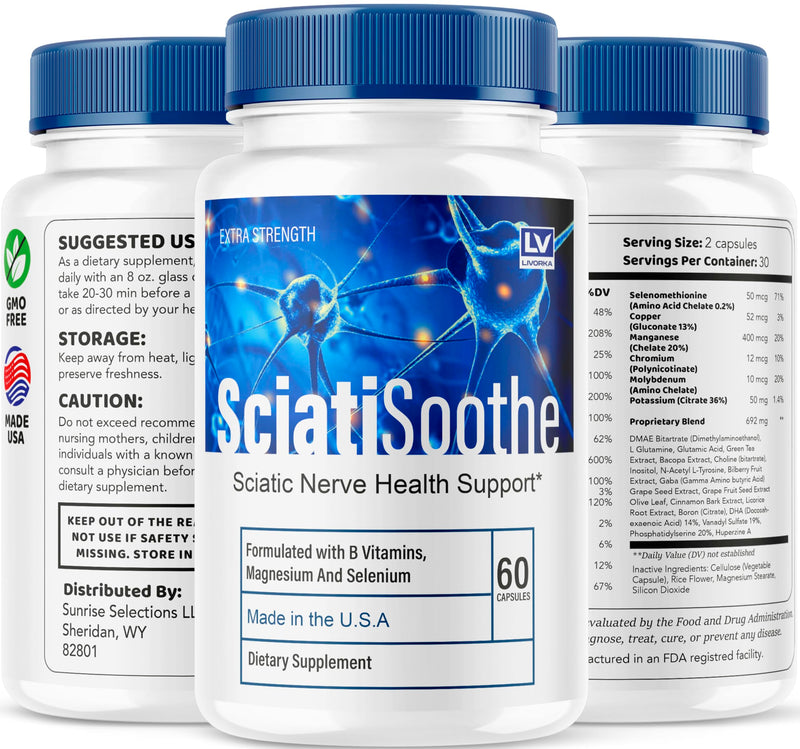 (3 Pack) Sciatisoothe Capsules - Official Sciatisoothe Supplement for Sciatica Support Formula, All Natural Sciati Soothe Vitamins for Overall Health & Wellness Reviews, 180 Capsules for 3 Months