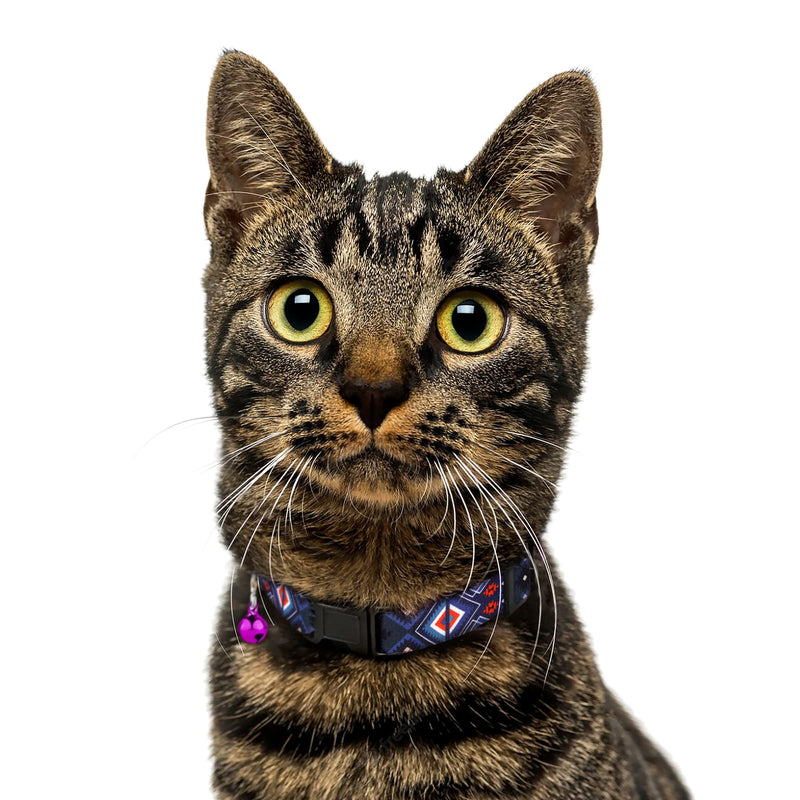 Cat Collar Breakaway 2PCS Adjustable Pattern Tribal Aztec Southwest Safety Pet Collars for Cats Kitten (Aztec + Tribal) Aztec + Tribal - BeesActive Australia