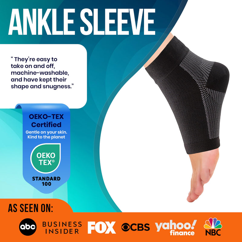 Compression Socks 20-30mmHg for Plantar Fasciitis, Achilles Tendonitis Relief - Ankle Compression Sleeve for Heel Spurs, Foot Swelling & Fatigue - Arch Support Brace for Everyday Use (1 Pair) Solid Gray Large - BeesActive Australia