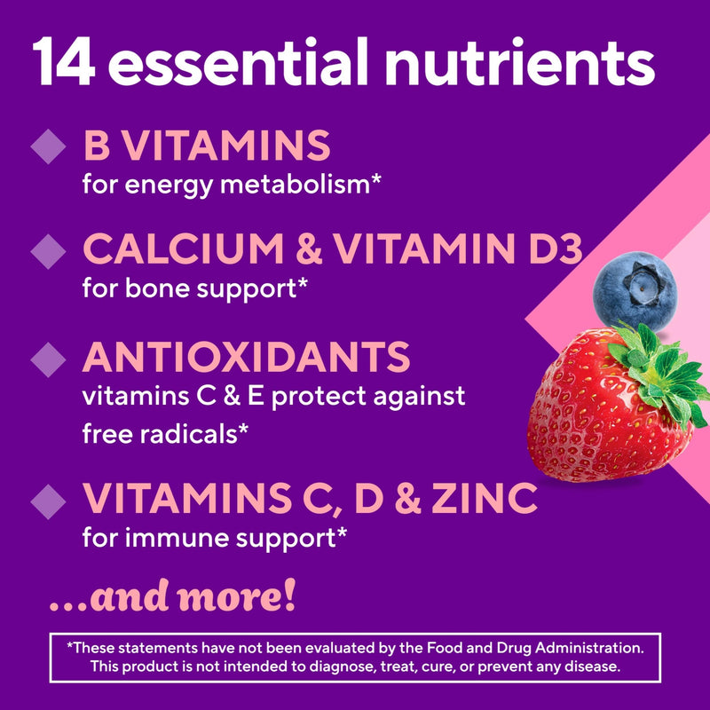 Vitafusion Women's Multivitamin Gummy | 90 Sugar-Free Gummies | Berry Flavor Multi Vitamins | Gluten and Dairy-Free Supplement 90 Count (Pack of 1)