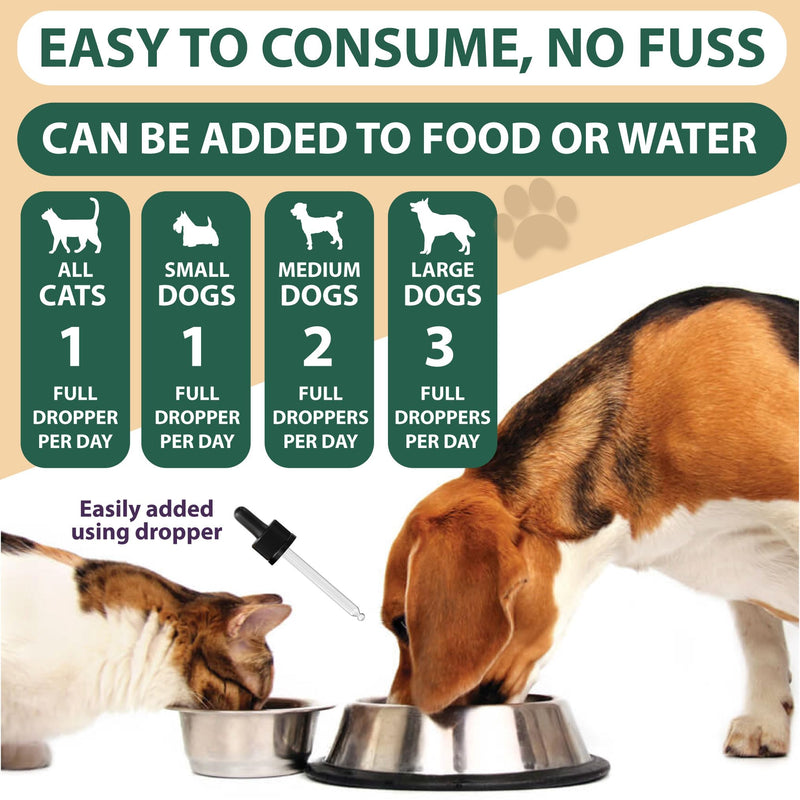 Hemp Oil for Dogs, Cats - Natural Calming Aid Omega Vitamins Rich Supplement Drops for Pets, Hip Joint, Valerian Skullcap Alternative - 50 ml 50ml