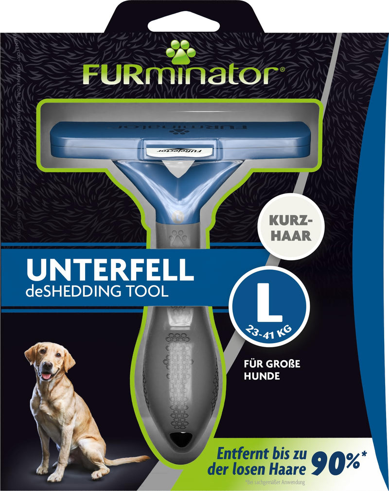 Furminator deShedding tool dog size L short hair - dog brush for large dogs to remove undercoat - improved design - BeesActive Australia