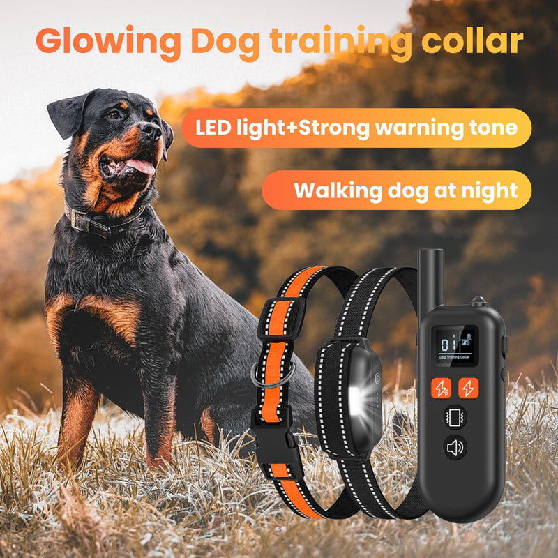 Dog Training Collar 3300FT with Remote IPX7 Waterproof Collar Rechargeable with Spare Collar for Large Medium Dogs 6-130lbs(Black) Black - BeesActive Australia