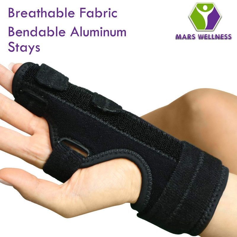 MARS WELLNESS Boxer Fracture Splint - 4th or 5th Metacarpal Splint Hand and Finger Brace - Broken Fingers, Wrist, Pinky and Hand Immobilizer - Small/Medium Small/Medium (Pack of 1)