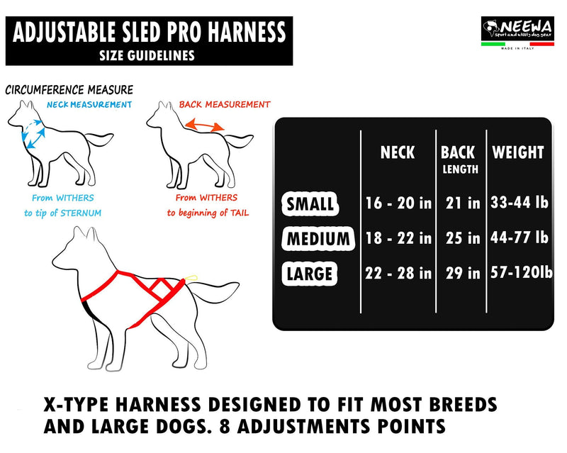 Neewa Adjustable Sled Pro Harness (Medium, Blue), Dog Harness Large Breed, Dog Pulling Harness, Giant Dog Harness, Sled Harness for Pulling, Great for Dog Joring Medium - BeesActive Australia