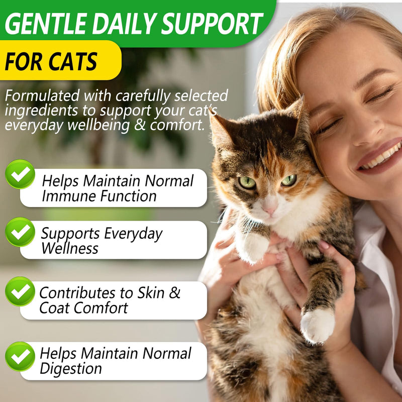 2Pack Cat Antibiotics, for Infections, Cough, & Teeth Moments, Pet Health Supplement Multivitamin Supports Allergy and Itch Relief, Herbal Supplement is Excellent for All Breeds and Ages, 2 oz*2Pack