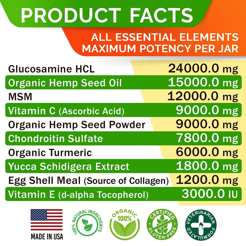 Salmon Oil + Hemp Chews for Dogs Bundle – Skin, Coat & Itch Relief + Hip, Joint & Mobility Support – EPA+DHA, Glucosamine, Hemp, MSM & Turmeric – 8 Fl Oz Liquid + Soft Chews – Made in USA