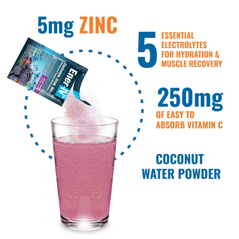 Ener-C & Ener-IV Drink Mix Pack, Immune Booster for Adults - 42 Count | Vitamin Packets for Water, Electrolytes Powder Packet, Hydration Liquid Mix, Healthy Energy, Low Sugar Mixed Berry & Orange Vitamin C 10.65 Ounce (Pack of 1)