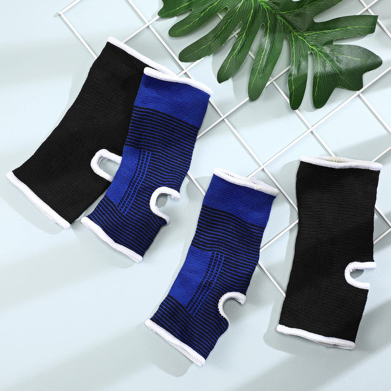 Haysandy 4 Pieces/ 2 Pair Kids Ankle Support Brace Elastic Kids Compression Socks Knitted Ankle Sleeve for Jogging Running Fitness(Black, Dark Blue,5-10 Years) 5-10 Years Black, Dark Blue