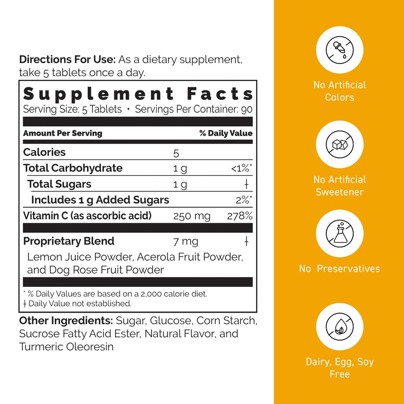 Umeken C-Balance Chewable Vitamin C Supplement, High Potency Immune Support for Adults & Kids, Acerola & Lemon Chewables, 136g (Pack of 1), 3 Months Supply 4.8 Ounce (Pack of 1)