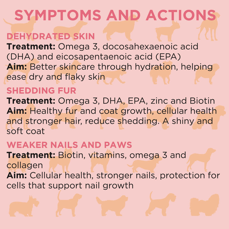 Omega 3 Skin & Coat Dog Supplements – 120 Soft Chews with EPA & DHA, Collagen, Biotin & Zinc – Helps Itchy Skin, Shedding & Dry Coat – Natural Beef Flavour