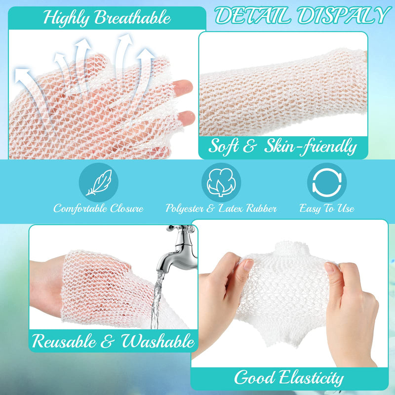Treela 3 Rolls 3 Size Fix Net Tubular Bandage Elastic Retainer Net Wound Dressing Family Variety Pack for Home Storage, Small Extremities and Large Extremities, Fingers and Toes, 5.5 Yard Long