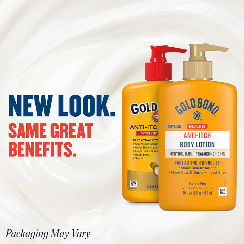 Gold Bond Medicated Anti-Itch Body Lotion, 5.5 oz., Steroid Free, Fast Acting Itchy Skin Relief, Pack of 1 1.38 Ounce (Pack of 4)