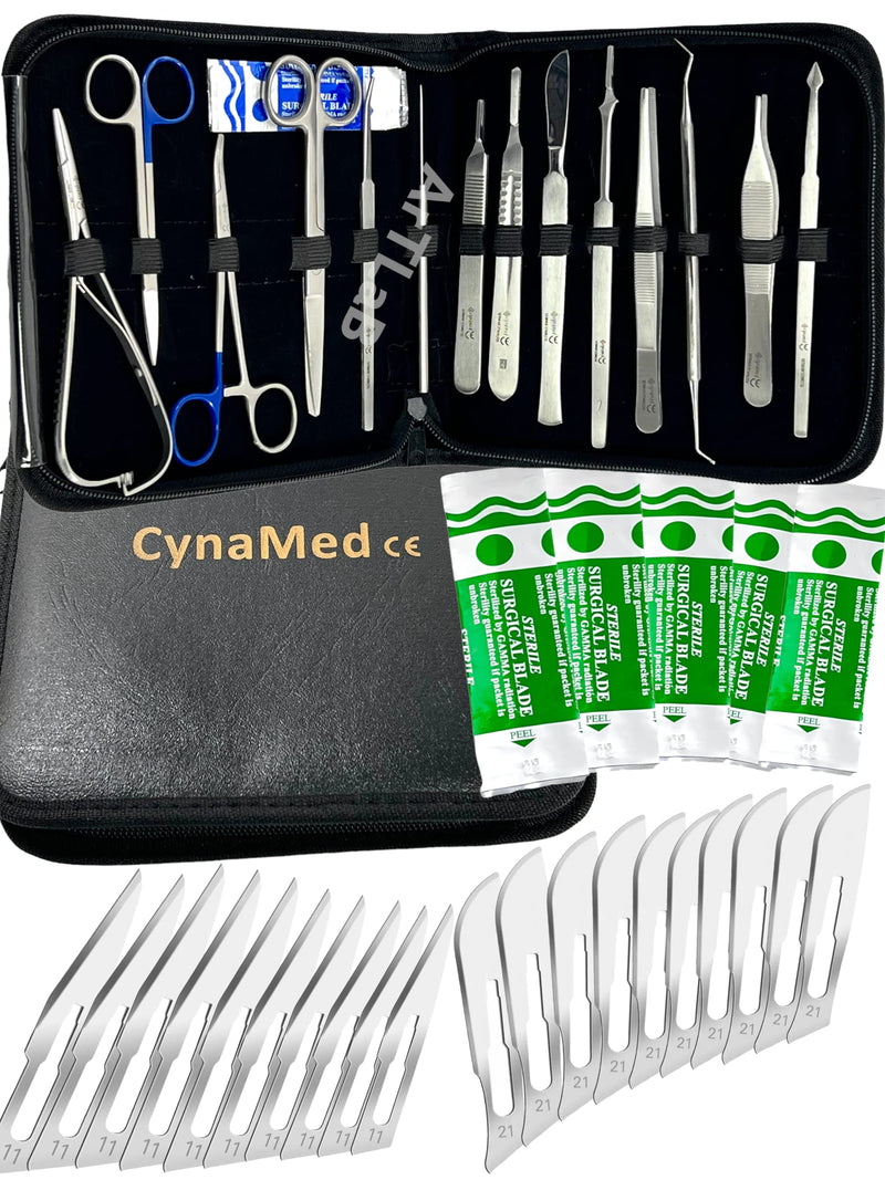New Premium Stainless Steel Biology Lab/Anatomy/Medical Student Dissection Kit Set - Scalpel Knife Handle,Blades, Forceps, Scissors and Tweezers- Medical Students and Veterinary (Set of 30 Each) SET OF 30 EACH