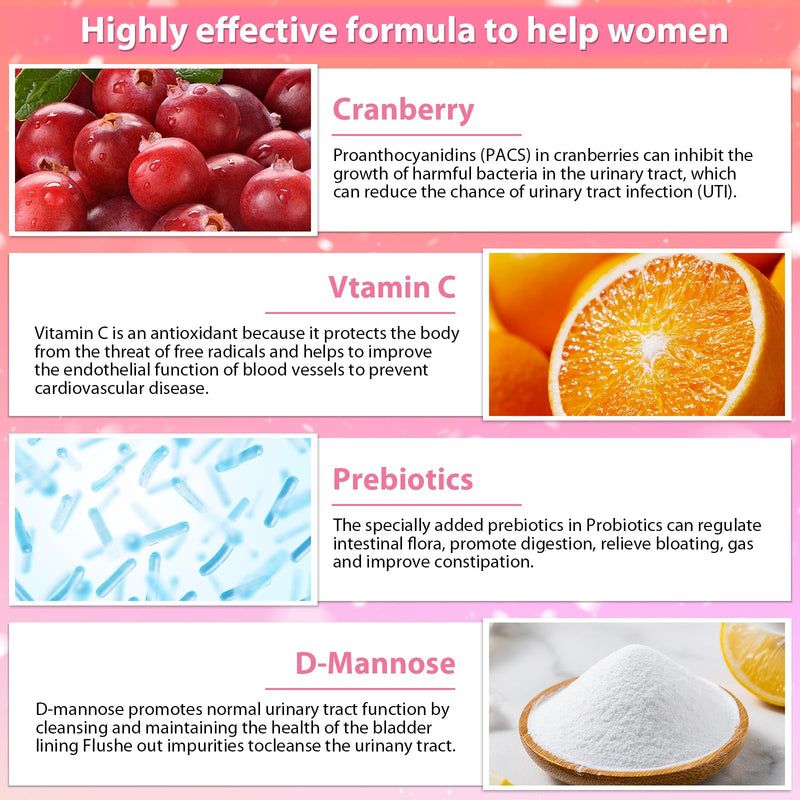 KFG Women's Probiotic, 100 Billion CFUs, 20 Strains, with Organic Prebiotics+Cranberry & D-Mannose, for Boost Immune, Digestive, Gut, Vaginal & Urinary Health, Gluten Dairy & Soy Free, 100 Tablets. - BeesActive Australia