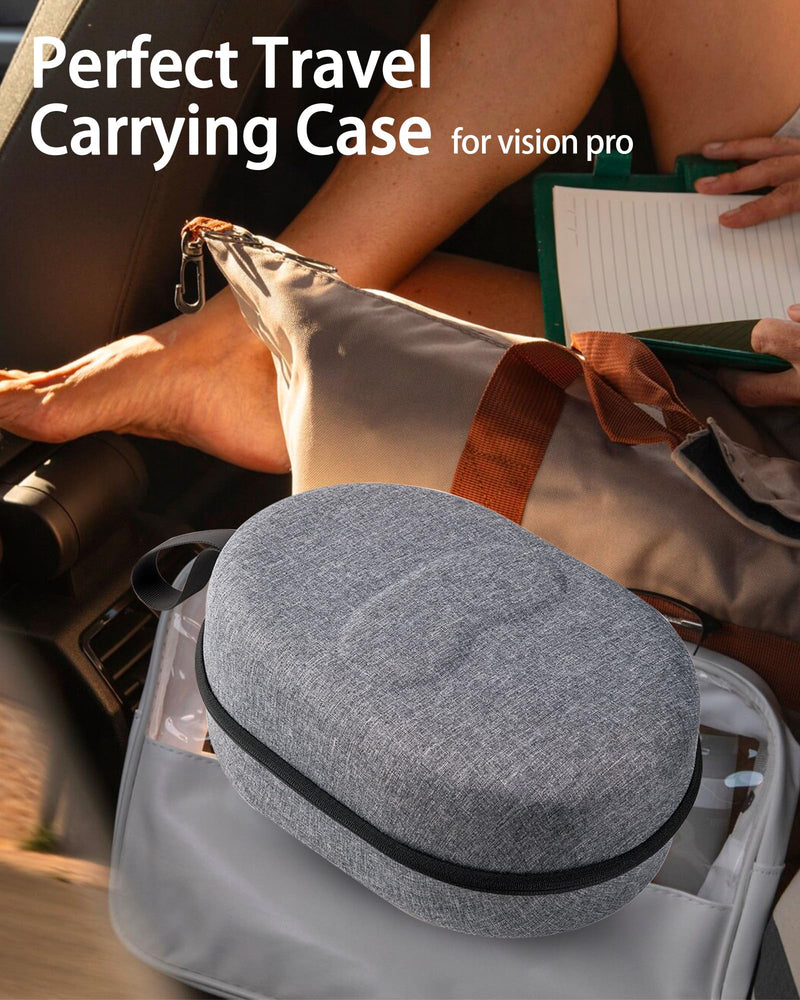 Desigined Hard Travel Case Suitable for Apple Vision Pro, Shockproof Carrying Bag Compatible with Vision Pro Headset, Battery & Charger Accessories, Classic Grey - BeesActive Australia
