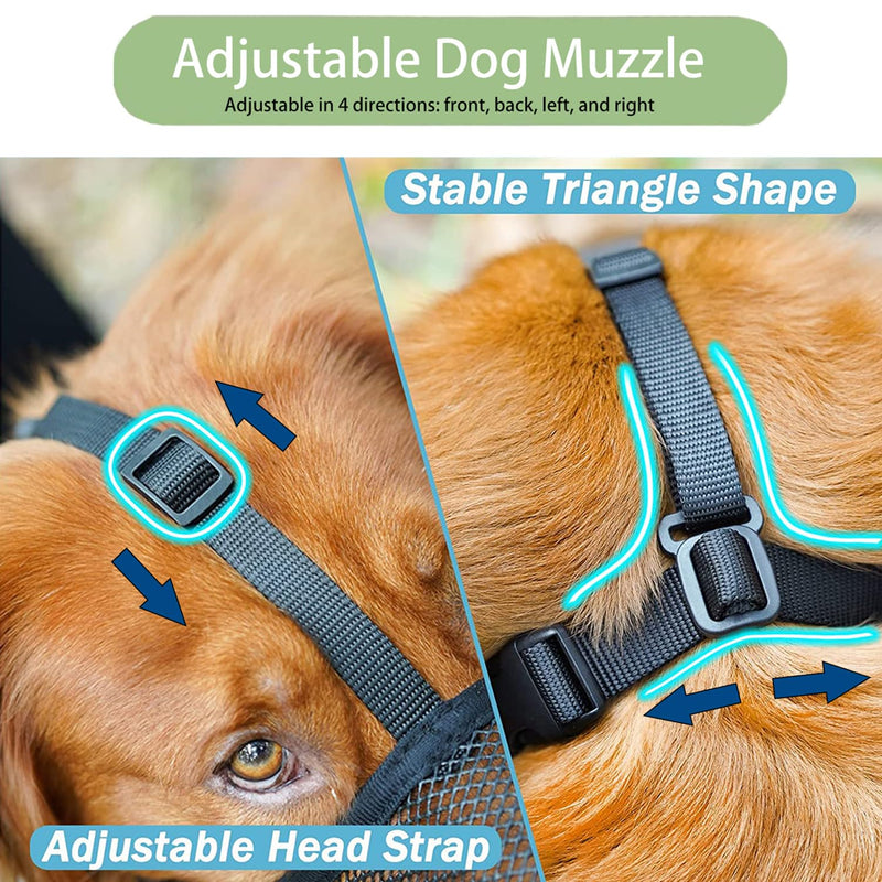 Muzzle for large dogs, breathable pet mask dog training, muzzle for medium dogs with Velcro fastener, muzzle for small medium large dogs (XL) XL - BeesActive Australia