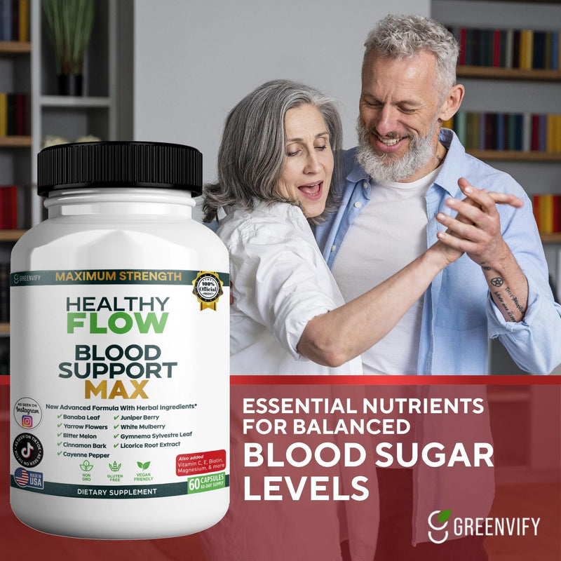 Healthy Flow Blood Support Max, 60 Capsules, Herbal Supplement with Vitamins & Minerals (1) 1