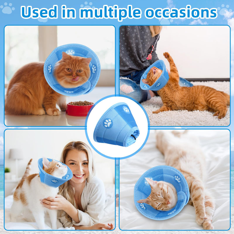 Cat Neck Brace, Cat Collar, Adjustable Neck Brace, Cat Collar, Recovery Collar, Soft Collar Cone After Surgery and Injuries for Cats (Blue, S) - BeesActive Australia