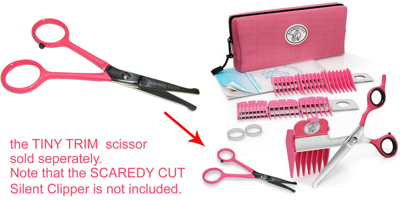 SCAREDY CUT Small Pet Grooming Scissors Tiny Trim with Round Tips - 4.5" Pink for Ear Nose Face Paw - for Cats Dogs Pets Rose - BeesActive Australia