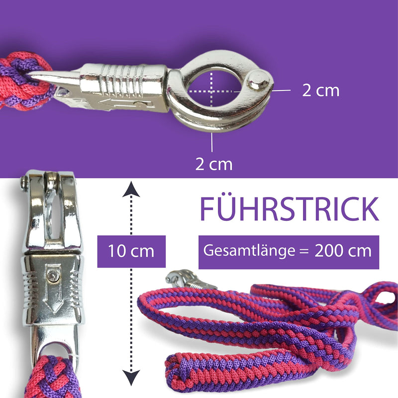 Lead rope horse tether rope for horses with sturdy panic hook length 2m many colors (red-purple) red-purple - BeesActive Australia