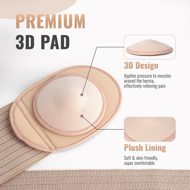 Umbilical Hernia Belt | Abdominal Hernia Belt for Men & Women | Belly Button Umbilical Hernia Binder w/ 1 Hernia Compression Pads | Ventral, Epigastric & Post Surgery Support Belts Large - BeesActive Australia
