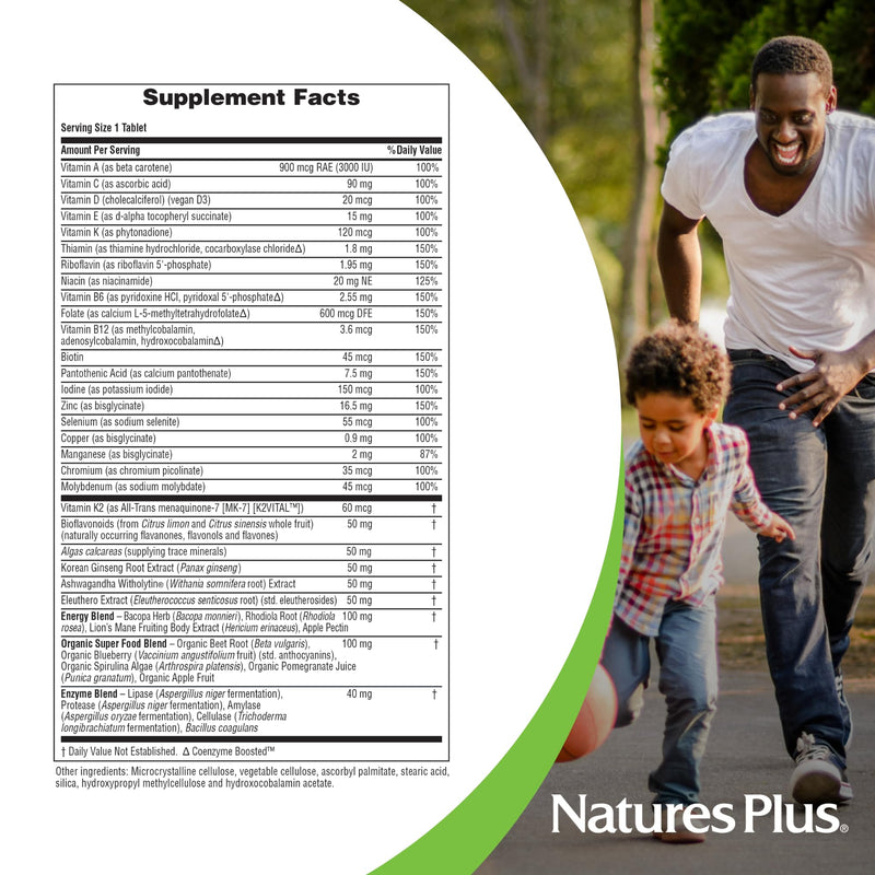 NaturesPlus His Journey - 30 Tablets - Men’s Multivitamin - 100% DV of All Vitamins - Supports Overall Wellness, Energy, Immunity & Brain Health - 30 Servings
