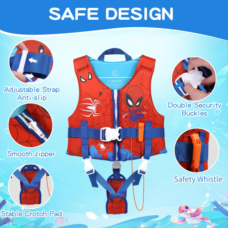 Toddler Swim Vest with Dual Adjustable Safety Strap for 1-9+ Years Kids Swimming Jacket for20-30-40-50-90 lbs Boys Girls Pool/Swimming/Beach S(Suggest 20-45IB) - BeesActive Australia