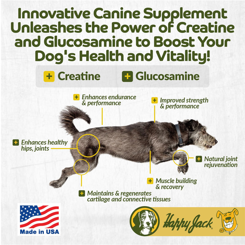 Happy Jack Flexenhance Dog Hip and Joint Supplement with Skin & Coat Support Plus (80 Chewable Tabs), Improve Flexibility & Mobility, Glucosamine, Green Lipped Mussel, Fish Oil - PawsPlanet Australia