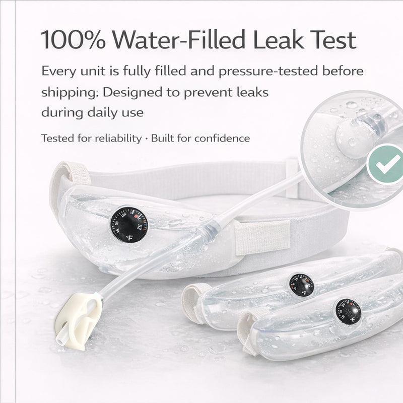 Urine Test Complete Kit – Hidden 2-4 oz Silicone Sample Bag with Adjustable Elastic Belt, No-Leak Seal, Body-Heat Retention, Built-in Mechanical Thermometer (L)