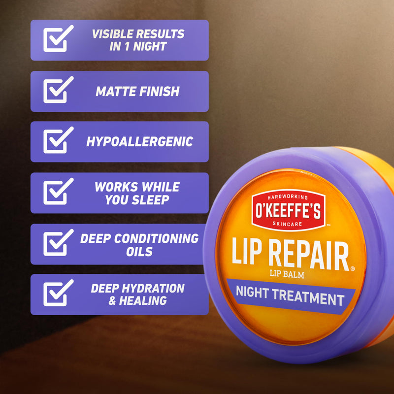 O'Keeffe's Night Treatment Combo Pack Including Working Hands Night Treatment Hand Cream, Healthy Feet Night Treatment Foot Cream and Lip Repair Night Treatment Lip Balm; Gift Idea 1 Count (Pack of 1)