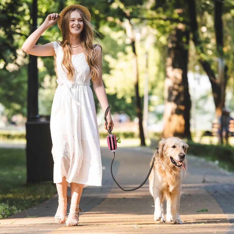 Dog Poop Bag Dispenser and Treat Holder for All Leashes. 2 Waterproof Pouches for Pet Waste Bags and Dog Walking Accessories + 1 Free Roll. Leashrr 2.0 (Black) Black - BeesActive Australia
