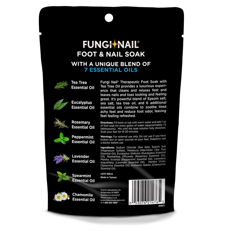 Fungi-Nail Foot & Nail Soak with Tea Tree Oil - Moisturize, Reduce Foot Odor, & Soothe Aching Feet - A Therapeutic Blend of Rich Mineral Epsom Salt, Pure Sea Salt, and 7 Essential Oils - 1 Pound - BeesActive Australia