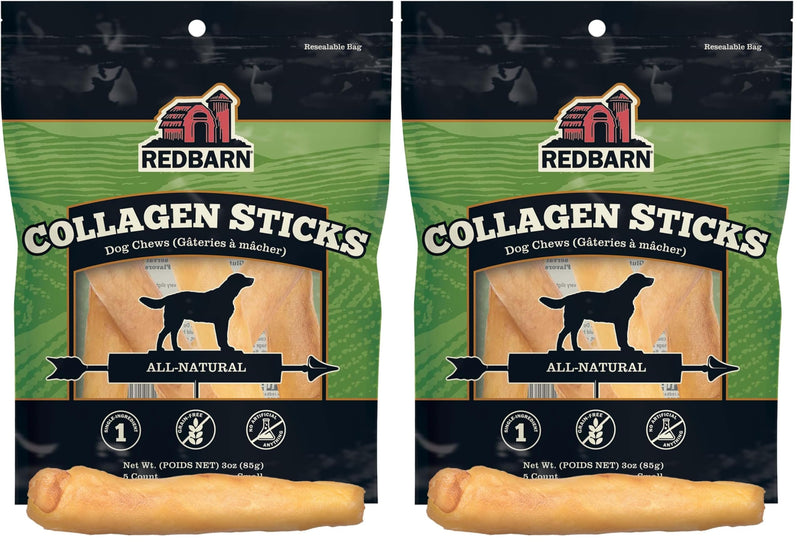Redbarn Pet Products All-Natural Small 6" Beef Collagen Sticks for Dogs - Long Lasting Low-Odor Alternative to Traditional Rawhide & Bully Sticks - Supports Healthy Joints, Skin, & Coat - 10 Pack Small 6" 5 Count (Pack of 2)