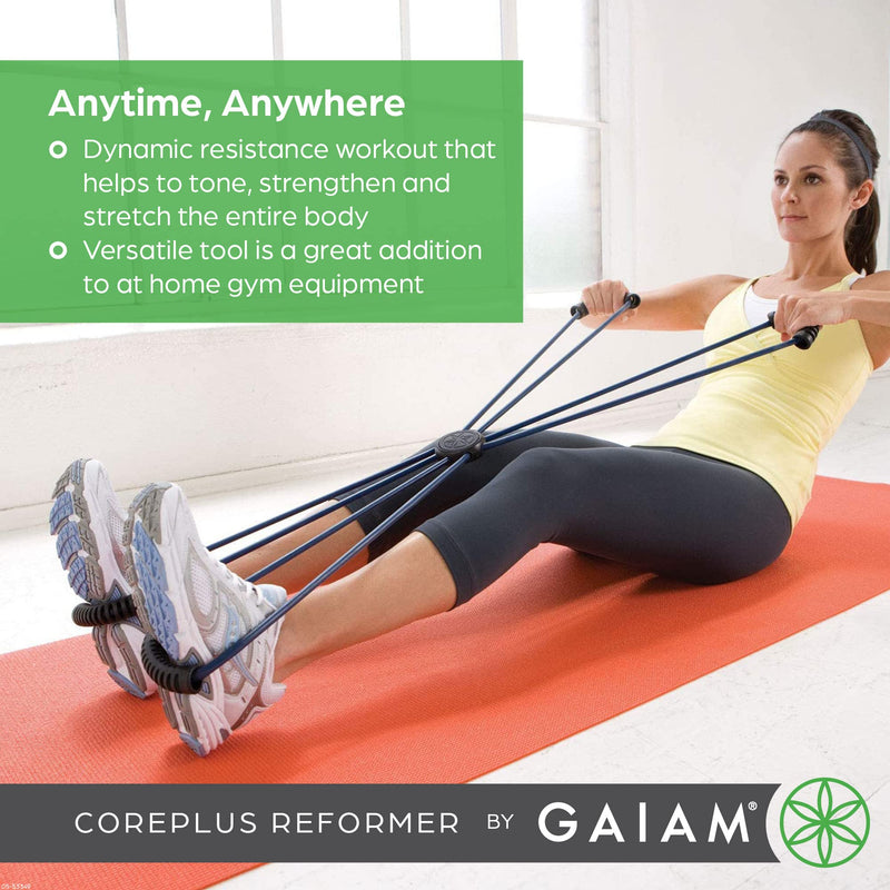 Gaiam Pilates Coreplus Reformer Resistance Band Kit - Home Fitness Equipment for Total Body Workout - Helps to Target Muscles, Tone, and Build Resistance - Comfort Grips (Includes Digital Workout) 1 EA