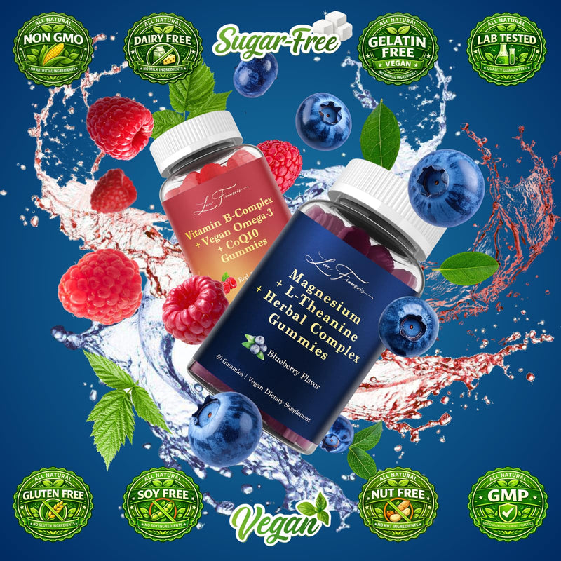 Day & Night Multivitamin Gummies for Women 40+ - 24 Hours Supplement with Methyl B Complex Vitamins, Magnesium Glycinate, L-Theanine, Omega3 for Daytime Energy & Nighttime Zzz - Vegan, Sugar-Free