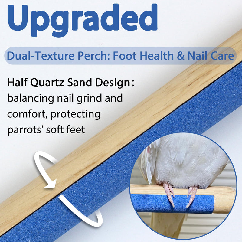 Bird Swing for Cage with Chew Toys & 2Pcs Bird Perch for Cage, 3 Sisal-Wrapped Perches with Embedded Quartz Claw Care for Cockatiel Lovebirds Conures Quaker - BeesActive Australia