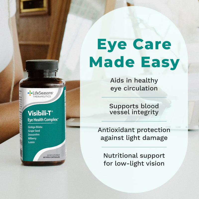 Visibili-T - Vitamin Supplement for Eye Health & Vision Support - Carrot Root, Chromium, Bilberry, Ginkgo Biloba, Grape Seed Extract, Lycopene, Vitamin A, Lutein & Zeaxanthin - 60 Capsules 60 Count (Pack of 1) Original - BeesActive Australia