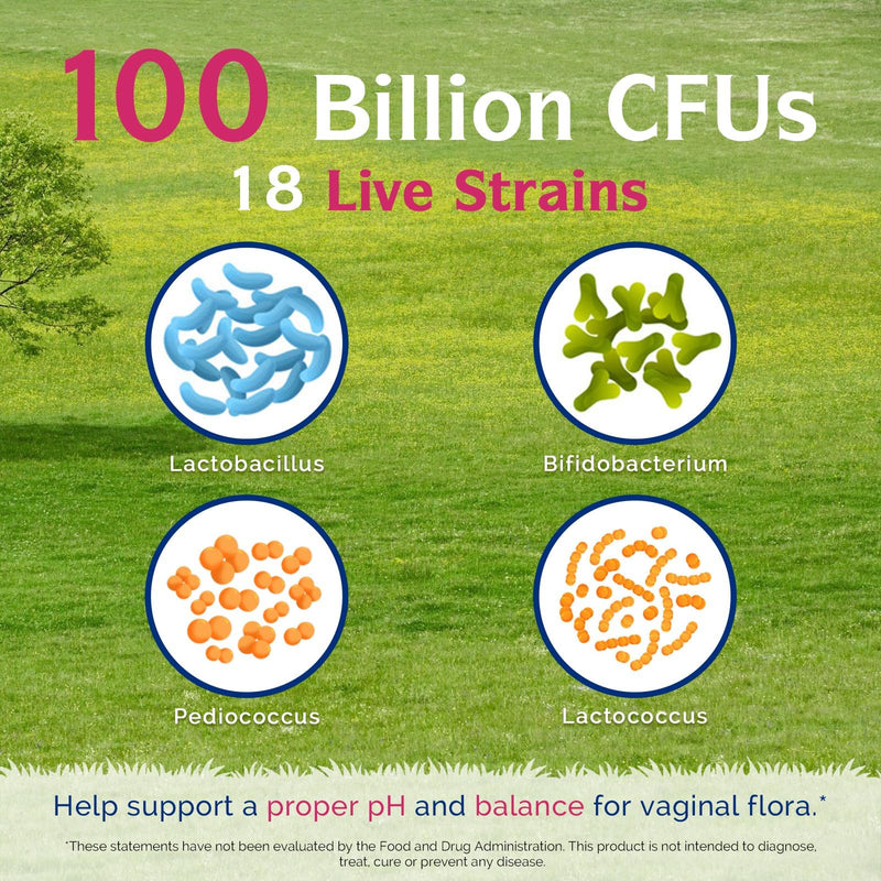 Innate Vitality Probiotics for Women, 100 Billion CFUs 18 Strains, Prebiotics and Probiotics, with Cranberry, Vitamin C & B6 P5P, Vaginal & Digestive Health, Non refrigerated, 60 Caps