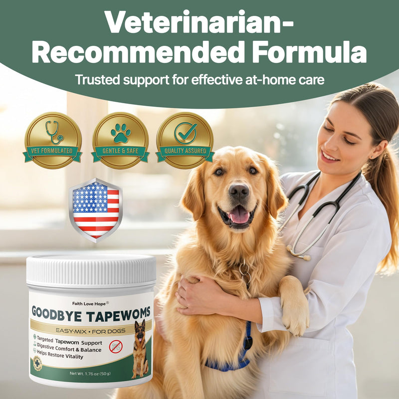 Goodbye Tαpew0ɾms, Tαpew0ɾm Treatment for Dogs & Puppies 6 Weeks+, Fast Acting Formula, Supports Internal Cleanse, Digestive Comfort, Vitality & Energy, Gentle & Easy-to-Mix Powder