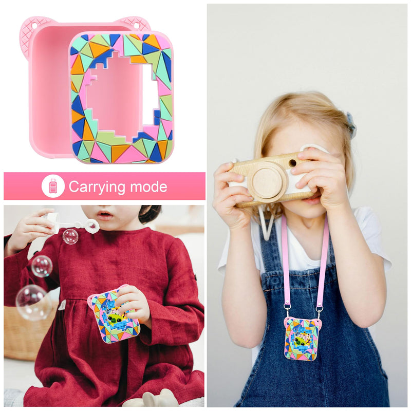 Silicone Cover Case for Bitzee Magicals Interactive Toy Digital Pet, Kids Protective Bitzee Magicals Virtual Electronic Pet Lanyard Silicone Holder, Portable Travel Soft Silicone Sleevee, Pink - BeesActive Australia